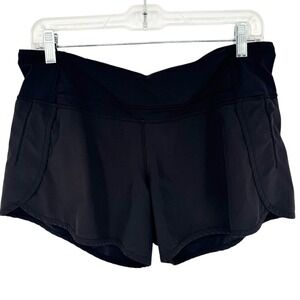 Lululemon Run Times Short 4-way Stretch Black Size 8 Athletic Running Gym Lounge